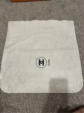 Chanel White Logo dust bag